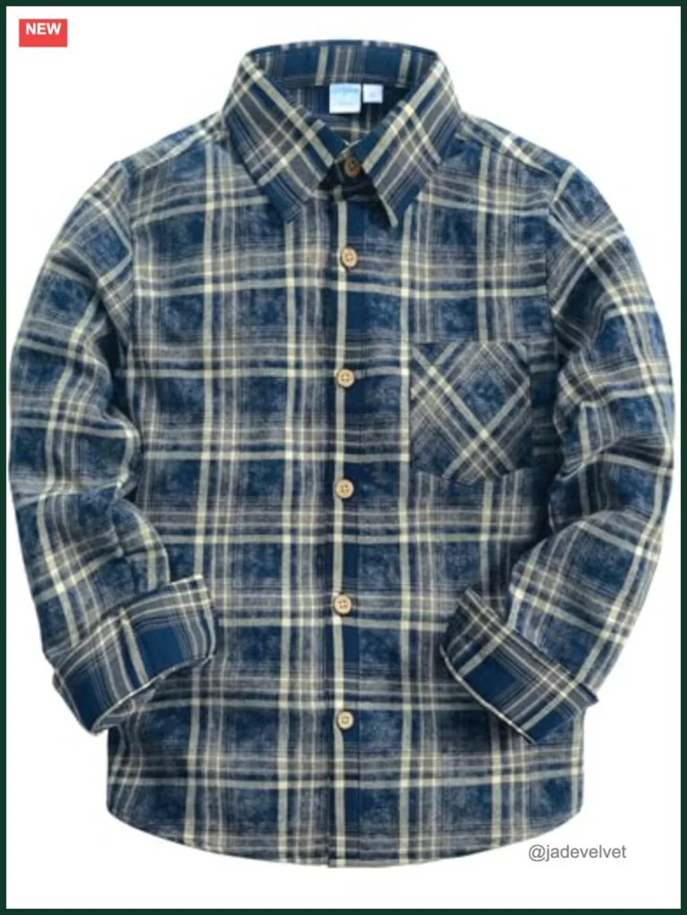 Boys Flannel Button Down Shirt Casual Long Sleeve Plaid 100% Cotton